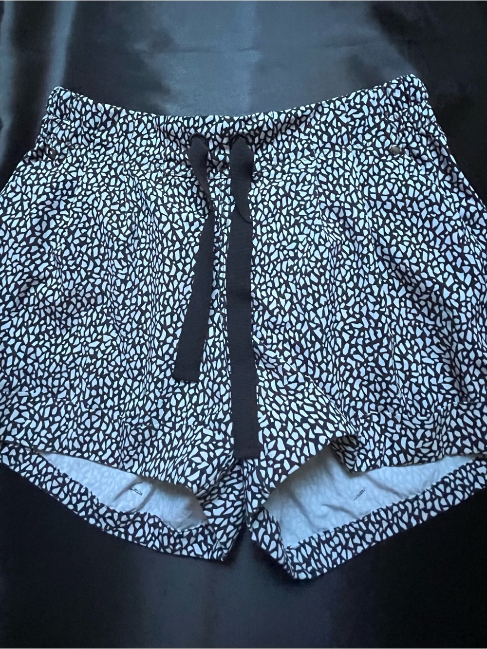 lululemon athletica Black & White Drawstring cuff Athletic Shorts